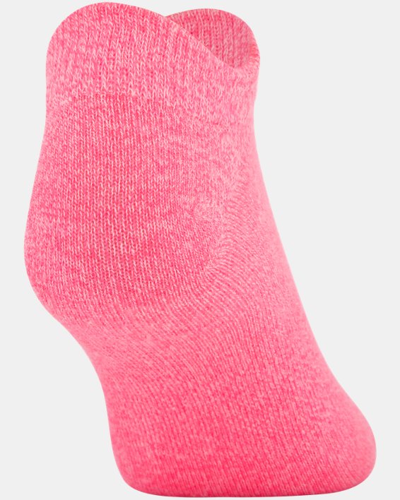 Under Armour Womens Essential No-Show Socks Pink White Sports Running Gym 